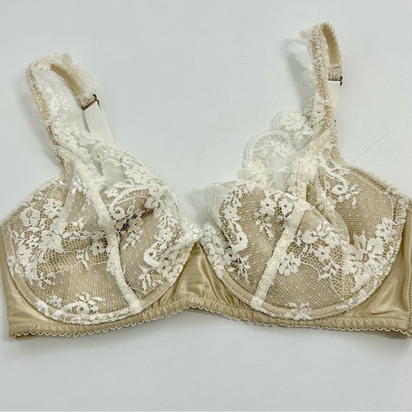 Stella Mccartney Bra 32D Neutral two toned Lace Ethereal Style S72-065 - Picture 1 of 4